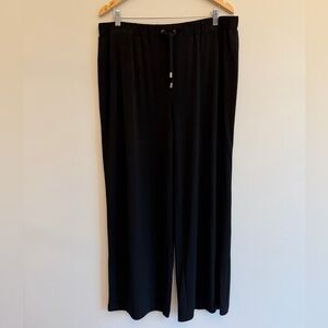 Michael Kors Black Wide Leg Pants | Drawstring Waist | XL | Lounge Chic